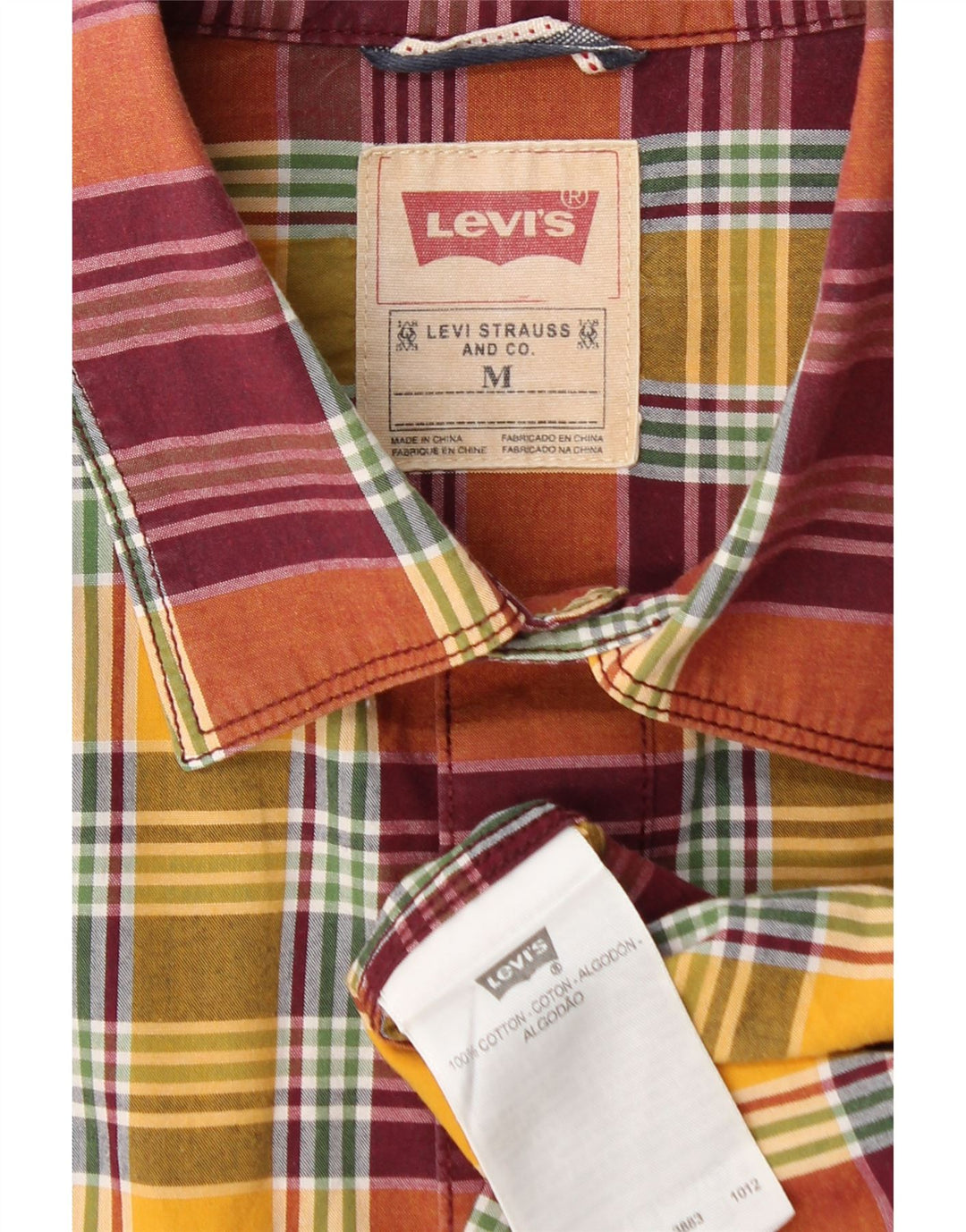 LEVI'S Mens Short Sleeve Shirt Medium Multicoloured Check Cotton