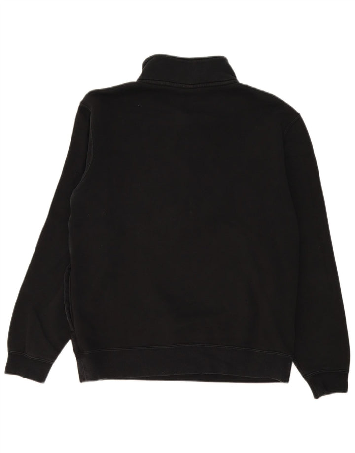Nike Mens Zip Neck Sweatshirt Jumper Medium Black Cotton