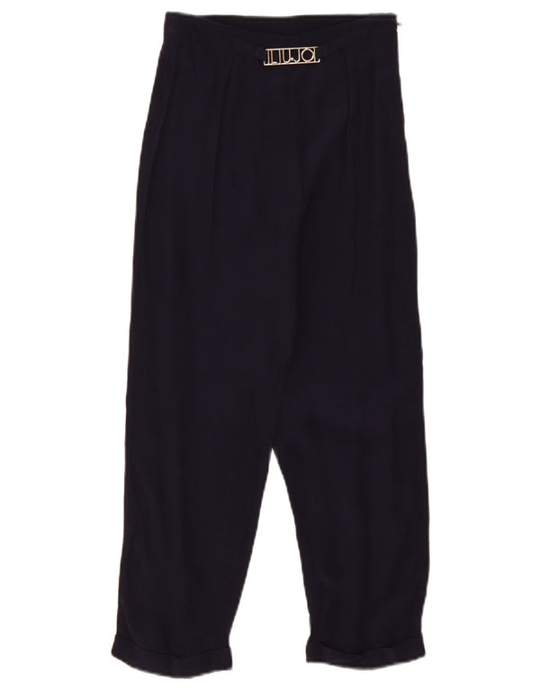 Liu Jo Girls High Waist Casual Trousers 9-10 Years W24 L20 Navy Blue