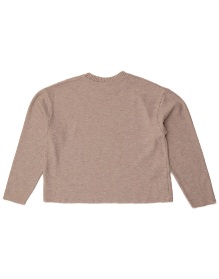 Zara Womens Crop Blouse Top UK 14 Medium Beige
