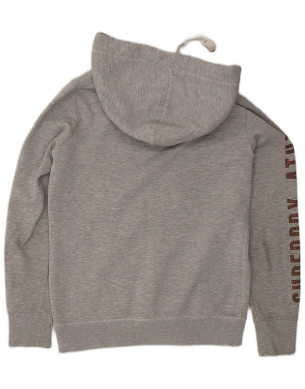 Superdry Womens Graphic Hoodie Jumper UK 10 Small Grey Cotton