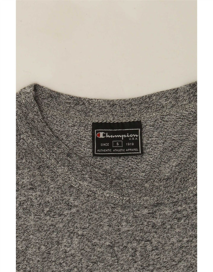 CHAMPION Mens Graphic T-Shirt Top Small Grey Flecked