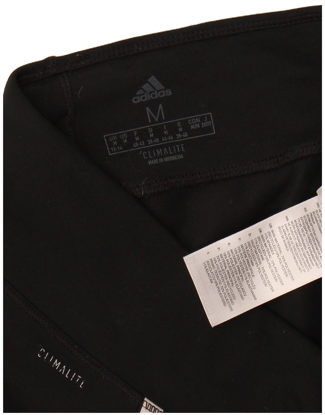ADIDAS Womens Climalite Capri Leggings UK 12/14 Medium  Black Polyester