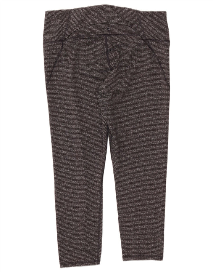 UNDER ARMOUR Womens Slim Fit Crop Leggings UK 18 XL  Grey Geometric
