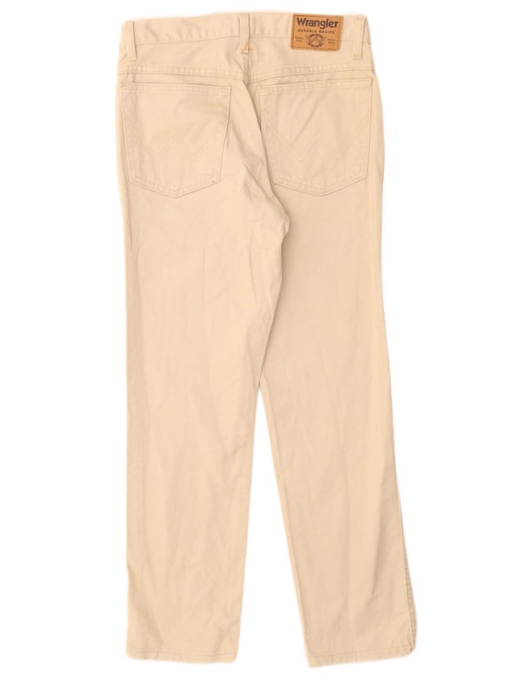 Wrangler Mens Straight Casual Trousers W30 L30 Beige Cotton