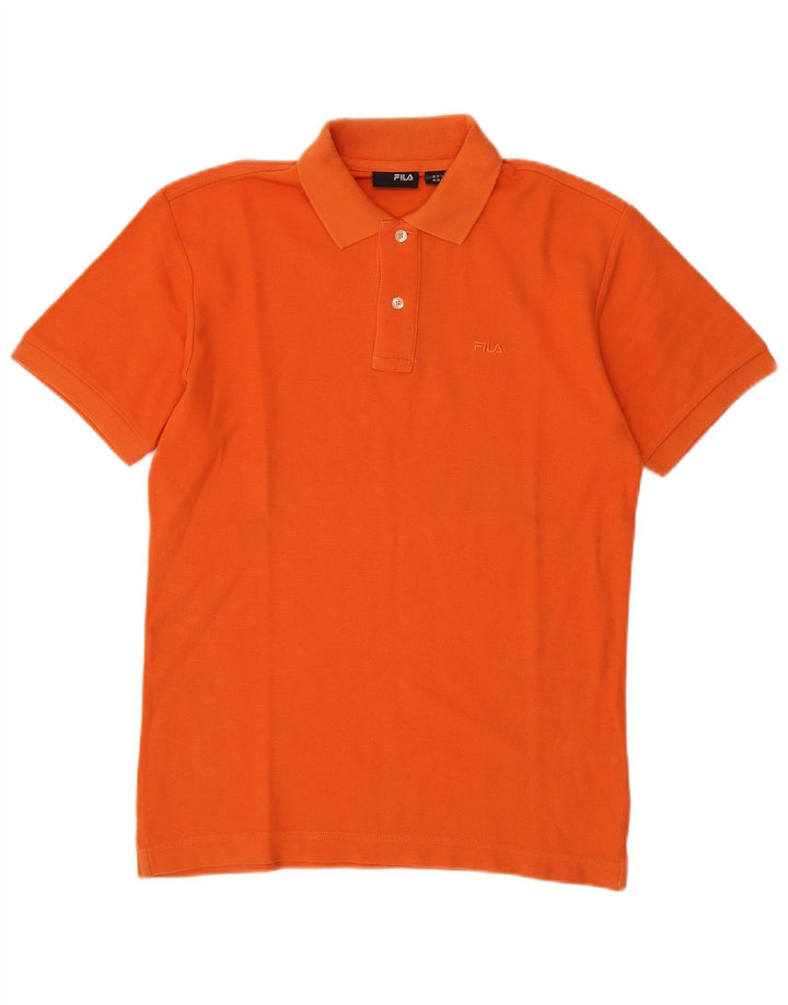 Fila Mens Polo Shirt Small Orange Cotton