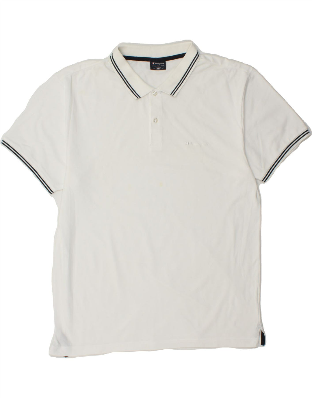 CHAMPION Mens Polo Shirt 2XL White Vintage Champion and Second-Hand Champion from Messina Hembry 