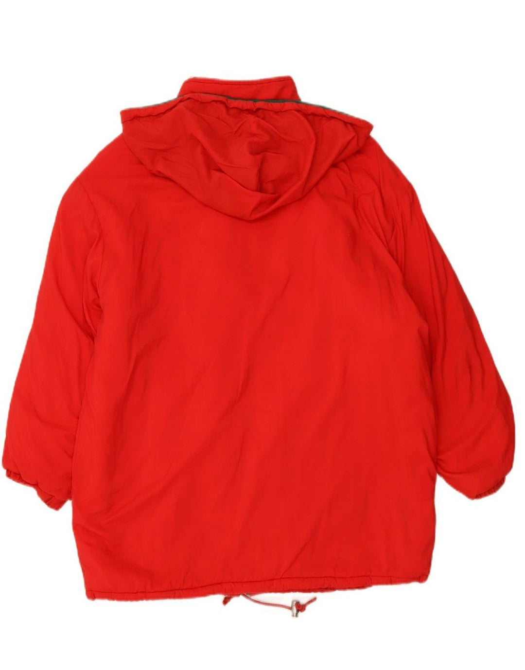 SISLEY Womens Oversized Hooded Windbreaker Coat UK 10 Small Red Polyamide