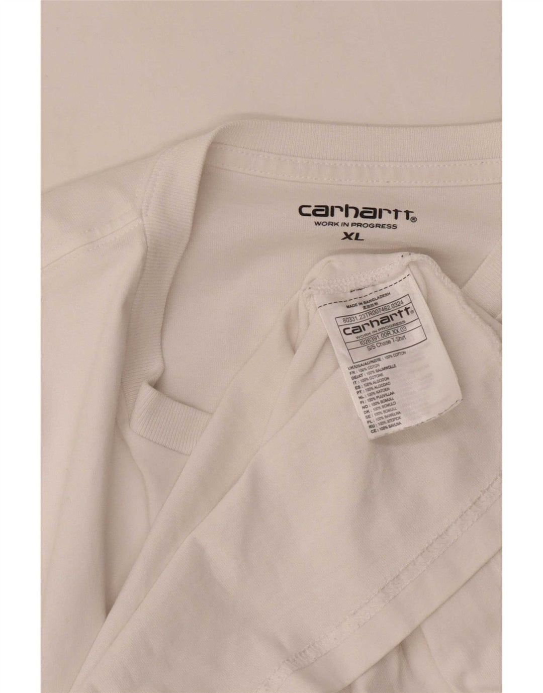 Carhartt Mens T-Shirt Top XL White Cotton