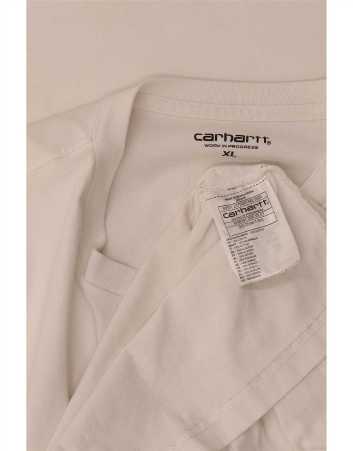 Carhartt Mens T-Shirt Top XL White Cotton