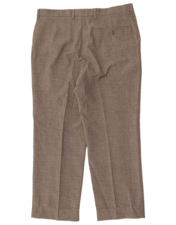 Marks & Spencer Mens Straight Suit Trousers W34 L27 Grey Polyester