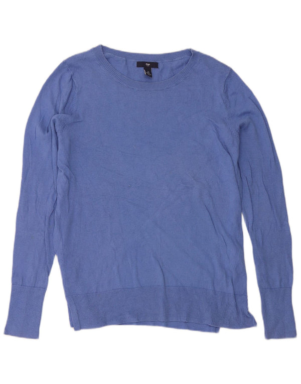 Gap Womens Oversized Boat Neck Jumper Sweater UK 10 Small Blue Cotton