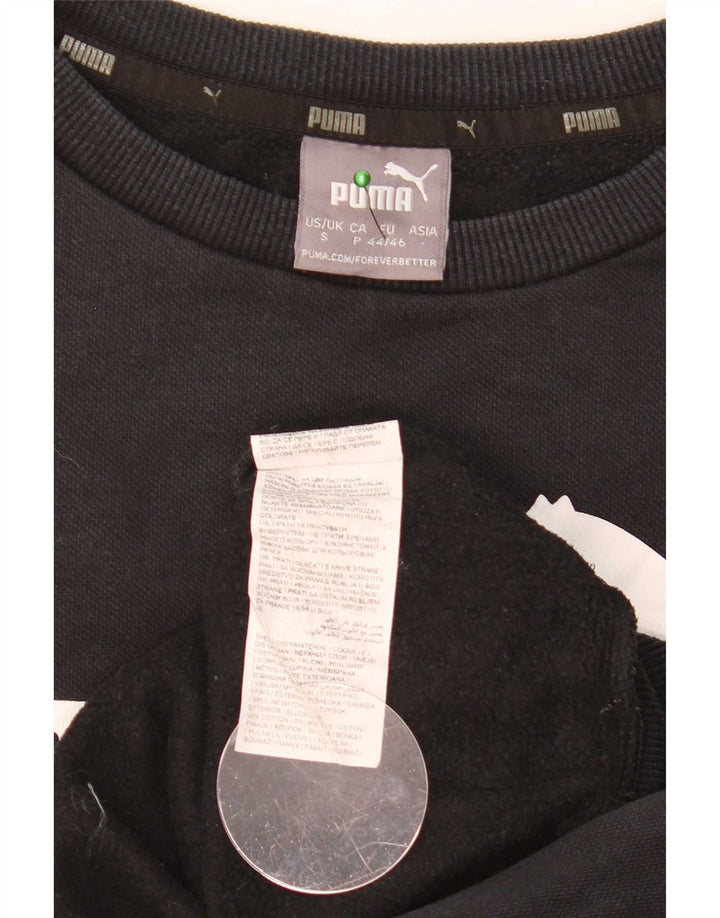 Puma Mens Graphic Sweatshirt Jumper Small Black Cotton