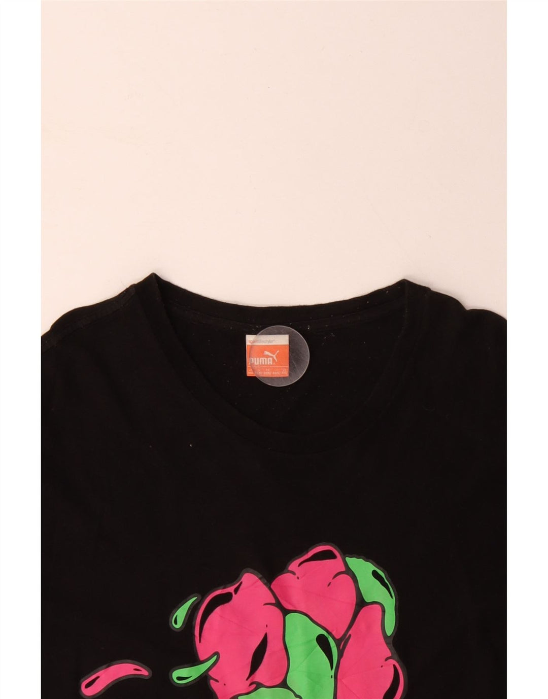 PUMA Mens Graphic T-Shirt Top 2XL Black Cotton