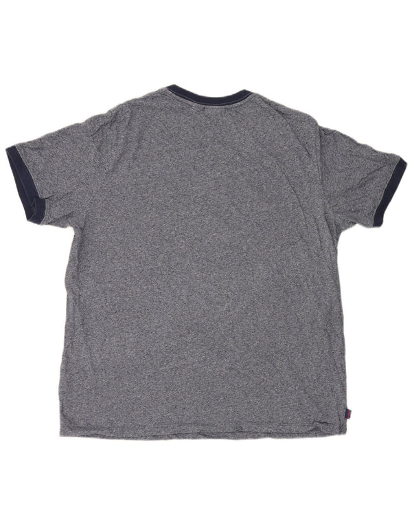 Superdry Mens T-Shirt Top 2XL Navy Blue Flecked Cotton