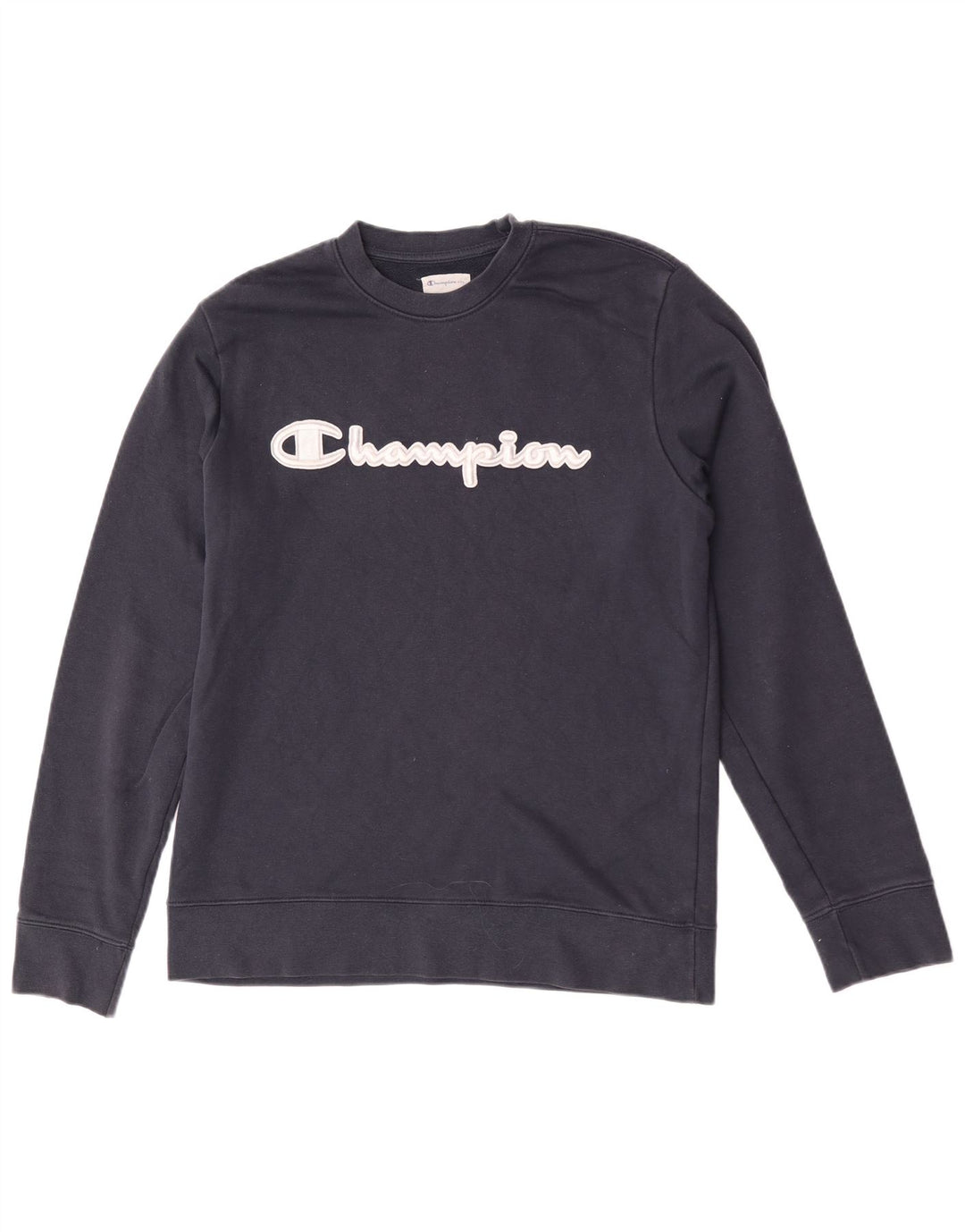 Champion Mens Graphic Sweatshirt Jumper Medium Navy Blue Cotton