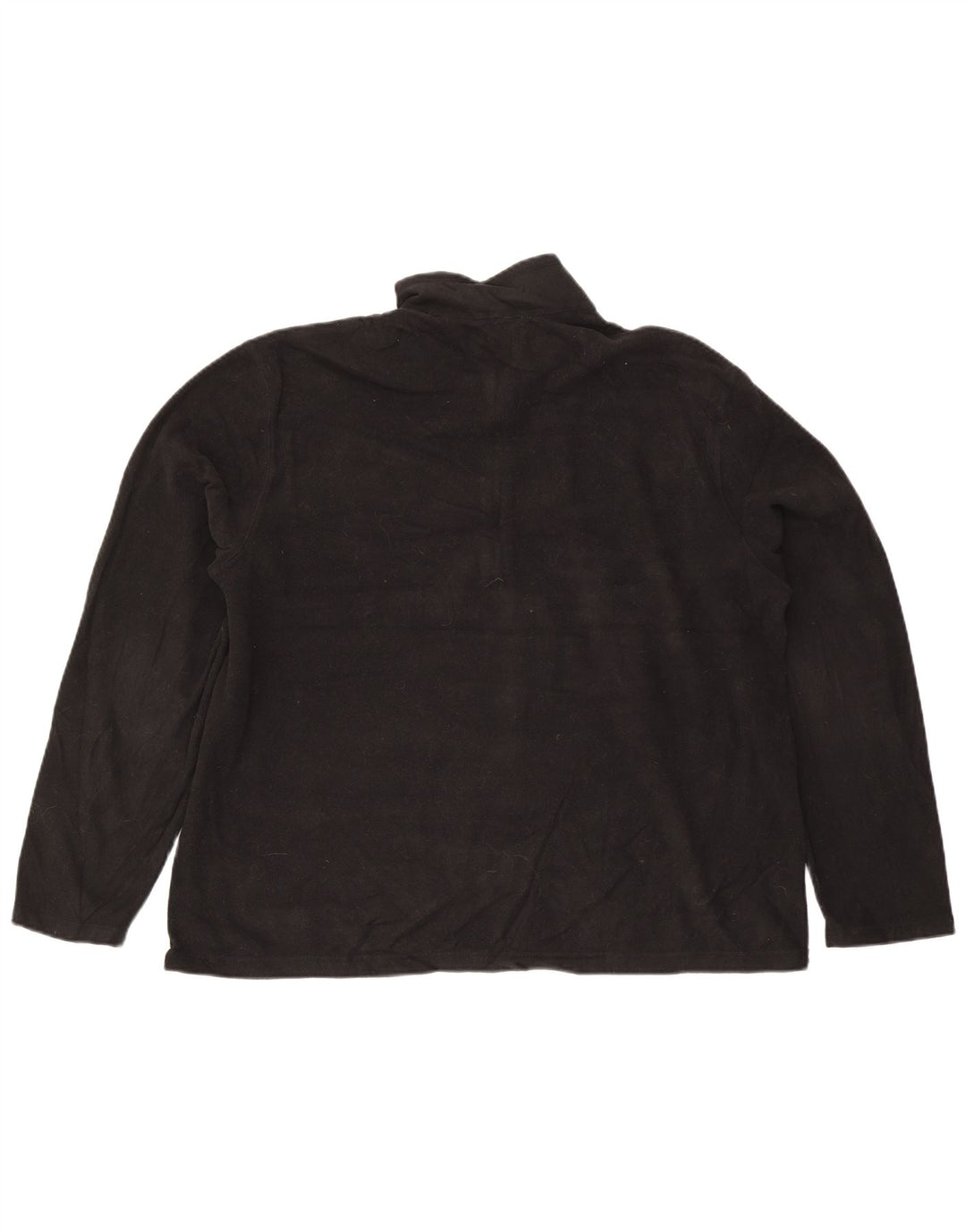 Eddie Bauer Mens Zip Neck Fleece Jumper XL Black Polyester