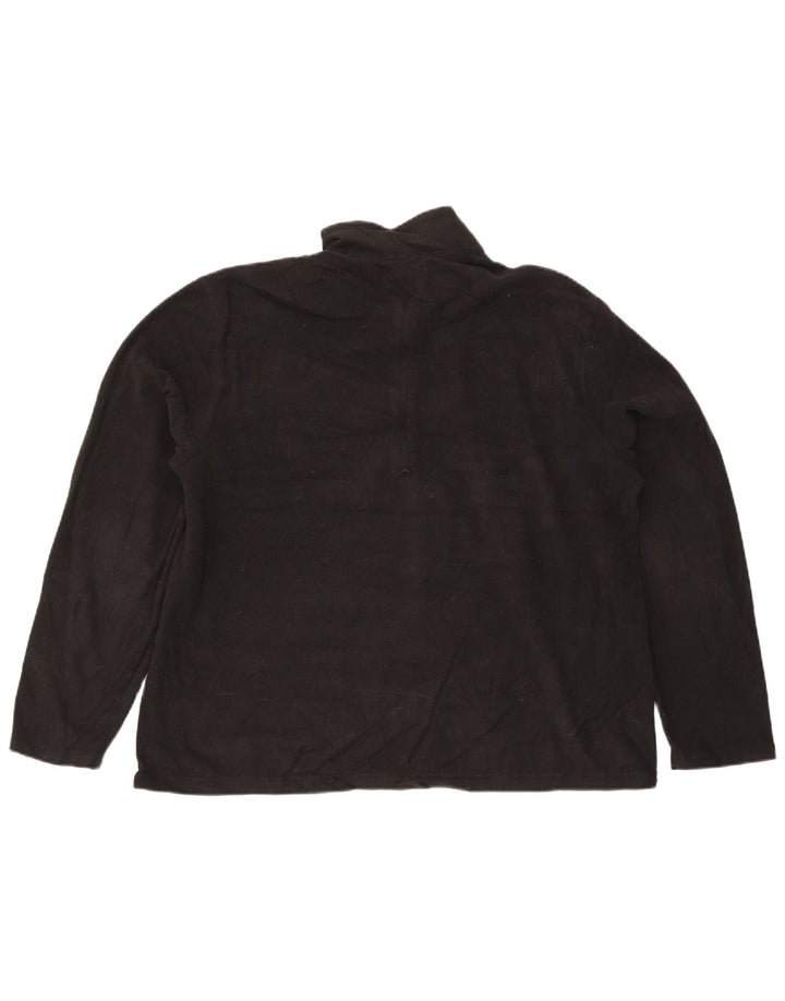 Eddie Bauer Mens Zip Neck Fleece Jumper XL Black Polyester