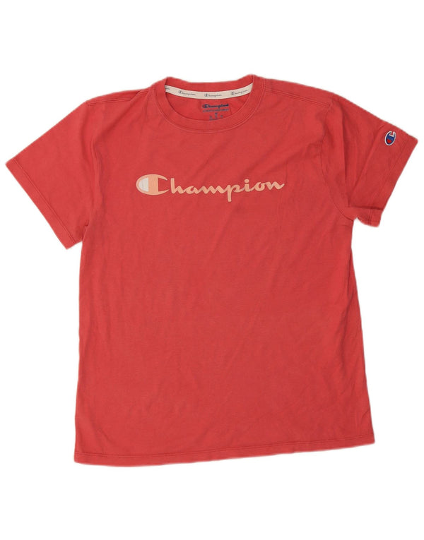 Champion Womens Graphic T-Shirt Top UK 12 Medium Red
