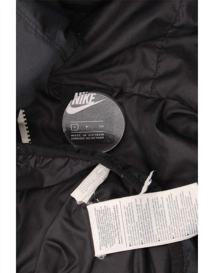 Nike Womens Oversized Hooded Padded Coat UK 10 Small Navy Blue Polyester