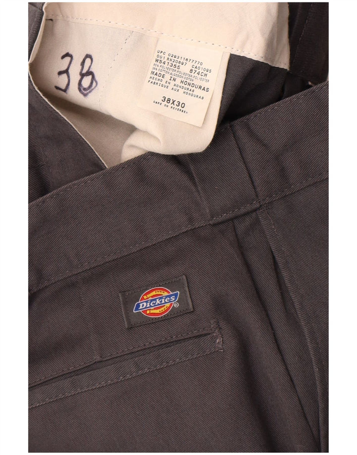 Dickies Mens Straight Chino Trousers W38 L30 Grey Polyester