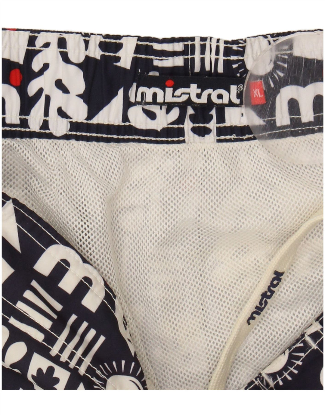 MISTRAL Mens Swimming Shorts XL  Navy Blue Geometric Polyester