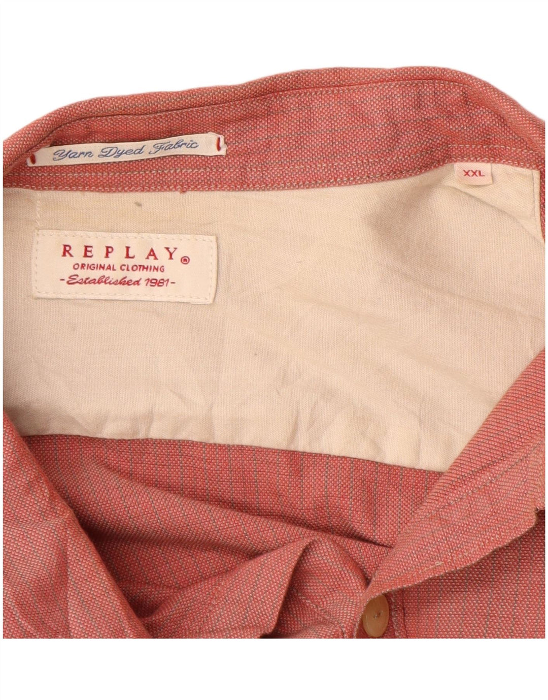 REPLAY Mens Shirt 2XL Red Check Cotton