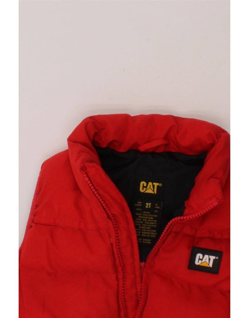 CATERPILLAR Baby Boys Padded Gilet 18-24 Months Red Polyester Vintage Caterpillar and Second-Hand Caterpillar from Messina Hembry 