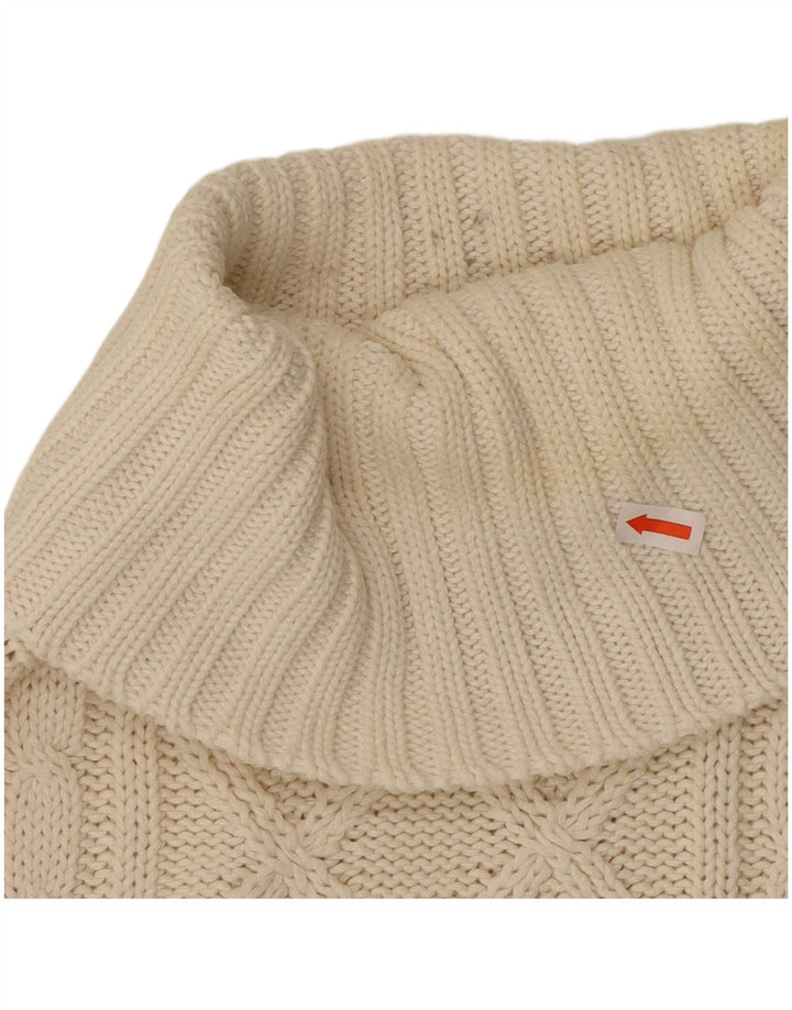 ESMARA Womens Roll Neck Jumper Sweater UK 14 Medium Off White Cotton