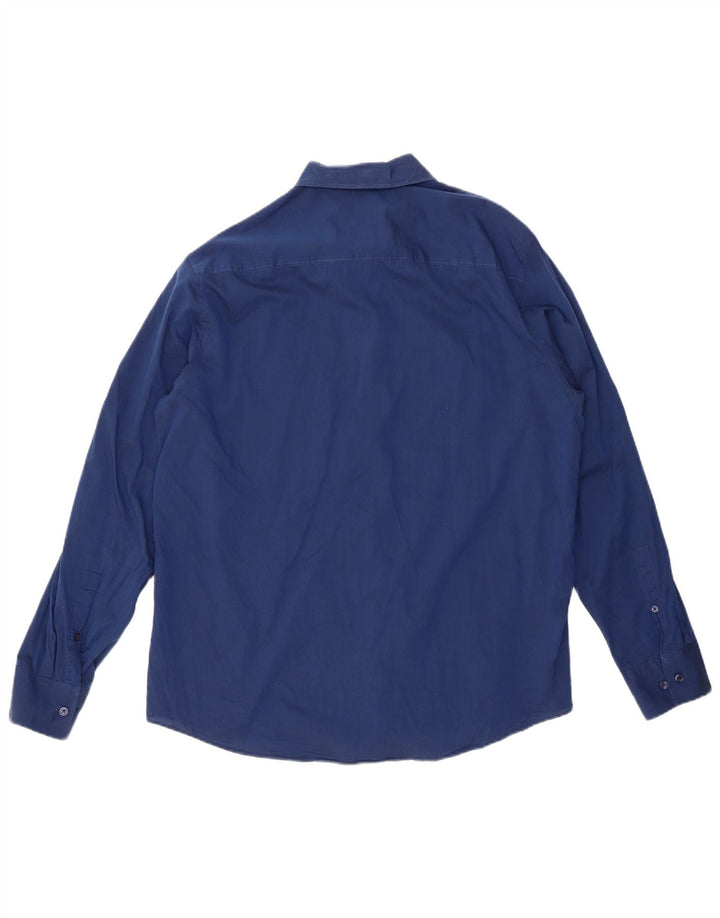 CALVIN KLEIN Mens Shirt Large Blue Cotton