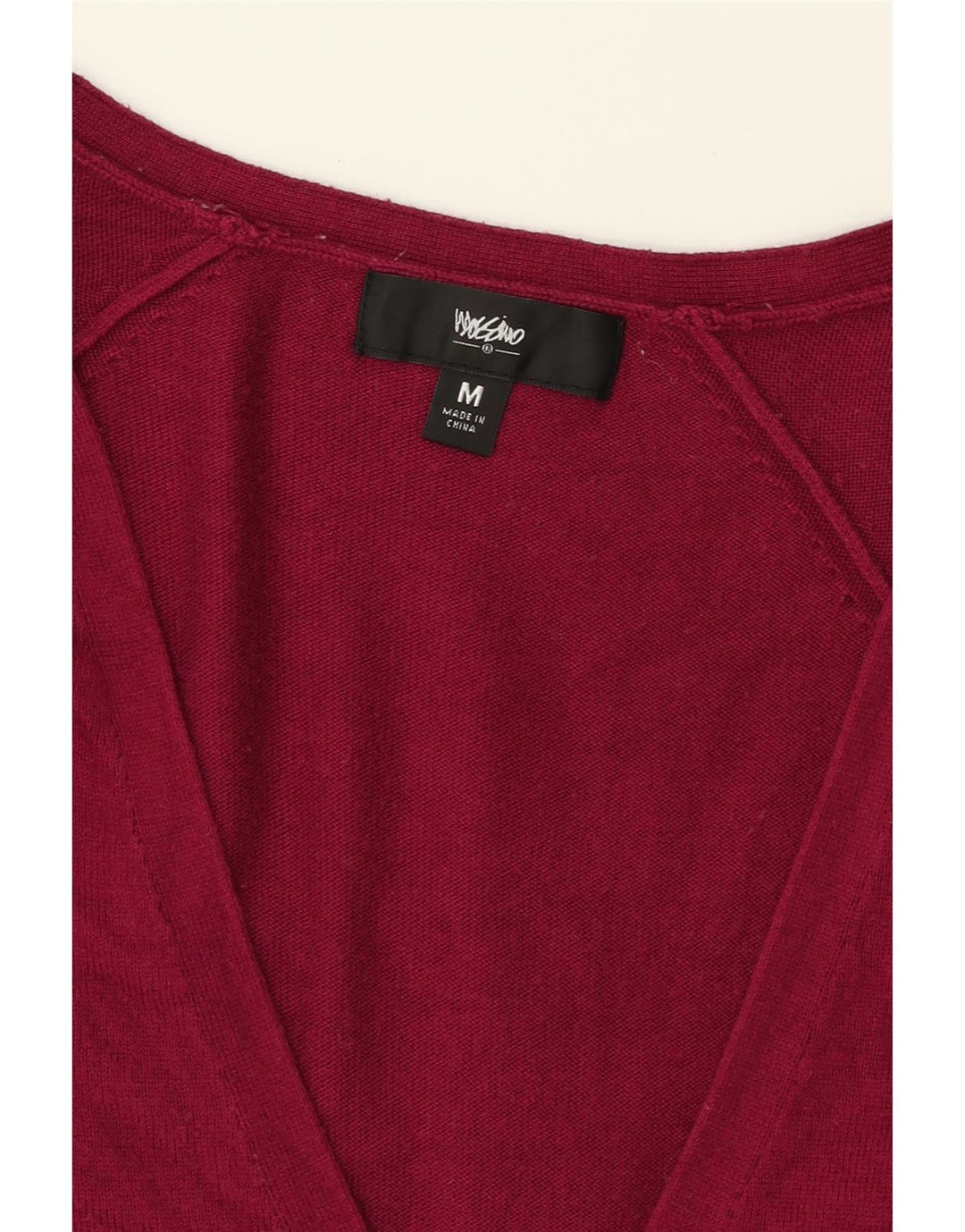 MOSSIMO Womens Cardigan Sweater UK 14 Medium Burgundy Rayon Vintage Mossimo and Second-Hand Mossimo from Messina Hembry 