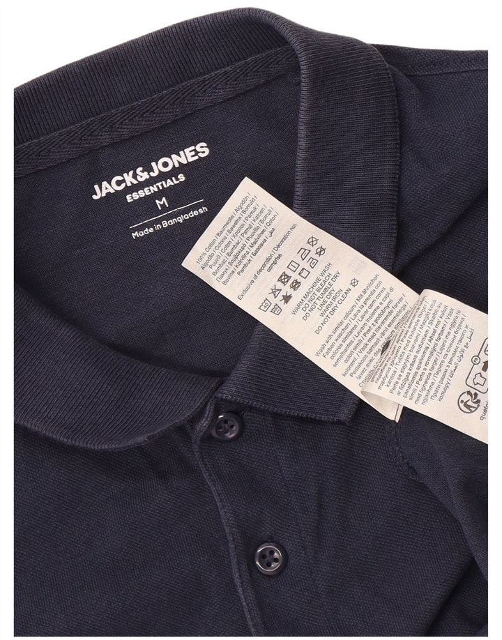 Jack & Jones Mens Polo Shirt Medium Navy Blue Cotton