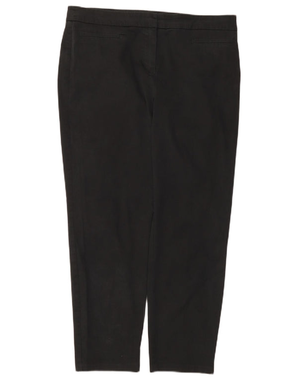 Marks & Spencer Womens Crop Casual Trousers W34 L26 Black Cotton
