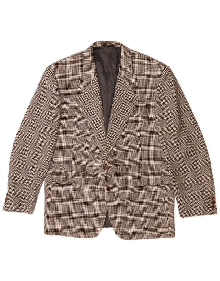 Valentino Mens 2 Button Blazer Jacket UK 40 Large Grey Check