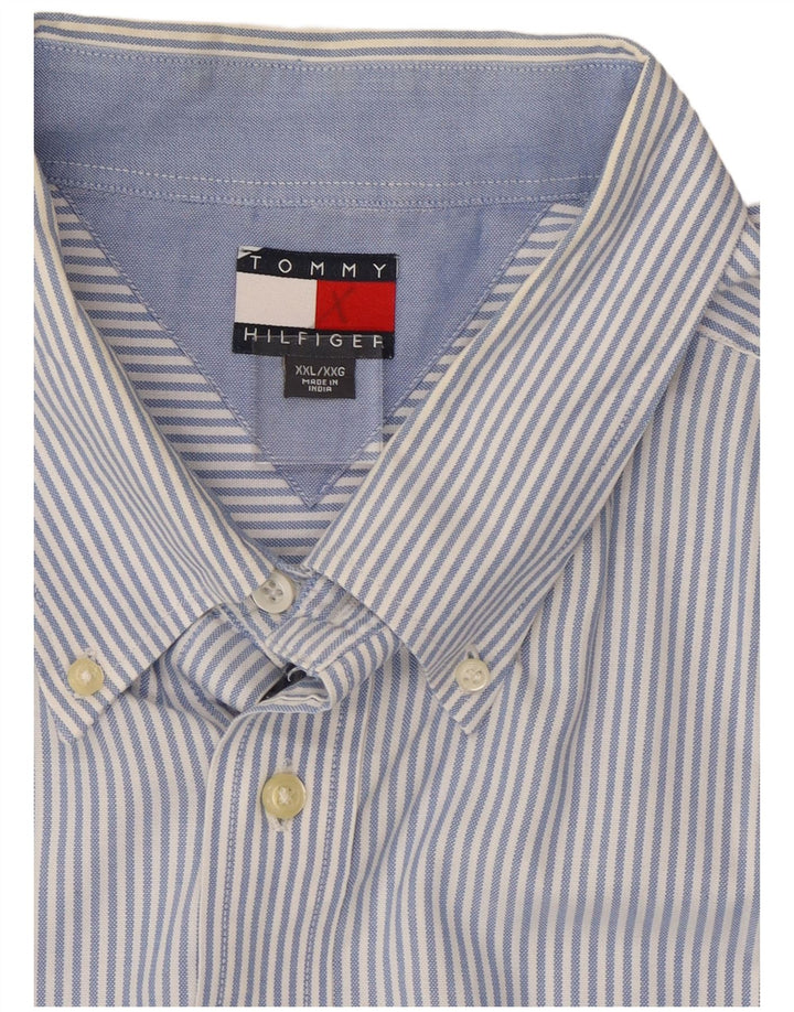 Tommy Hilfiger Mens Shirt 2XL Blue Pinstripe Cotton
