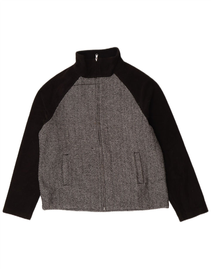 Champion Womens Bomber Jacket UK 18 XL Black Herringbone