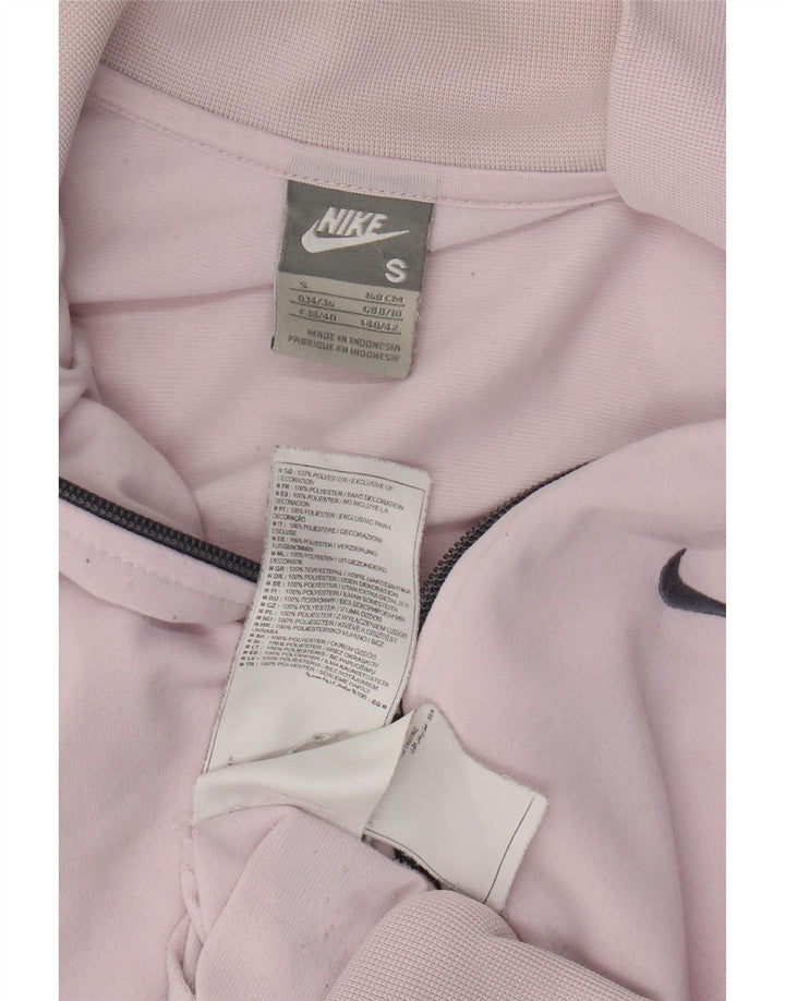 Nike Womens Tracksuit Top Jacket UK 8/10 Small Pink Polyester