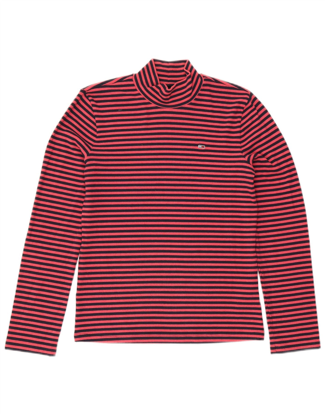 Tommy Hilfiger Womens Top Long Sleeve UK 14 Medium Pink Pinstripe Polyester
