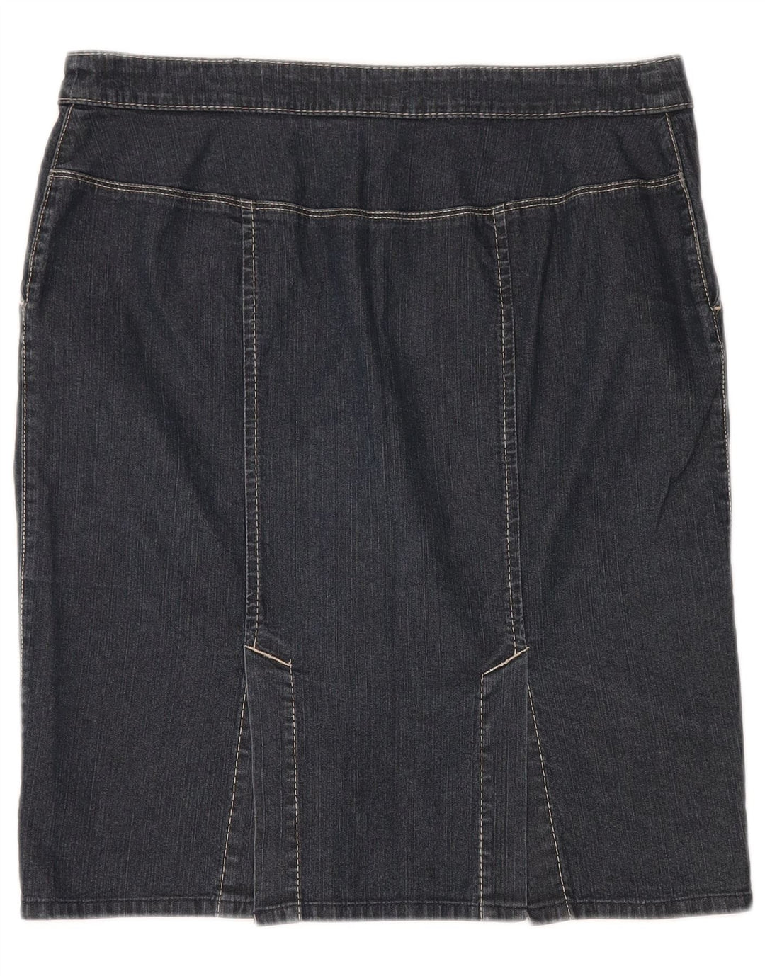 TRUSSARDI Womens Denim Skirt IT 46 Large W32  Navy Blue Cotton