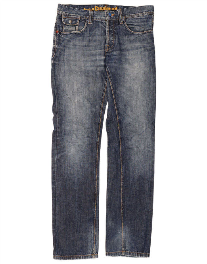 Desigual Mens Straight Jeans W30 L33 Blue Cotton