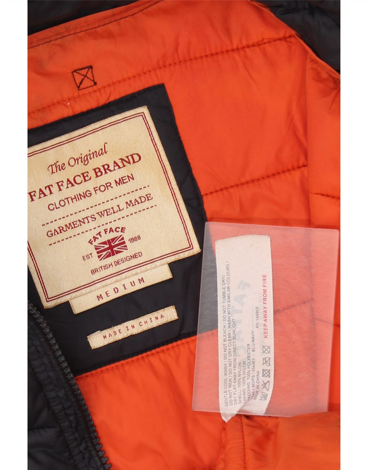 FAT FACE Mens Padded Jacket UK 38 Medium Navy Blue Nylon