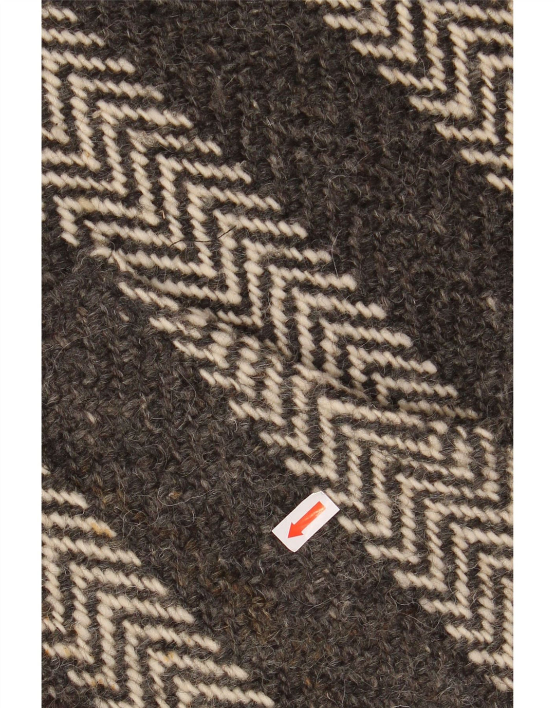 VINTAGE Mens Polo Neck Jumper Sweater XL Grey Chevron Aztec