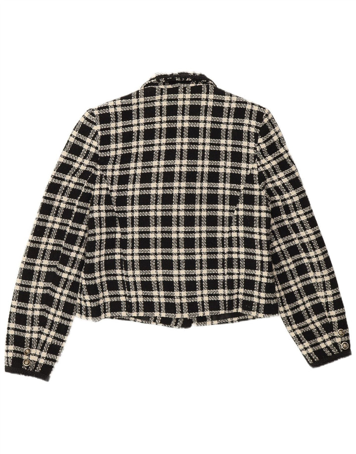 Yessica Womens Double Breasted Blazer Jacket EU 40 Medium Black Check Wool