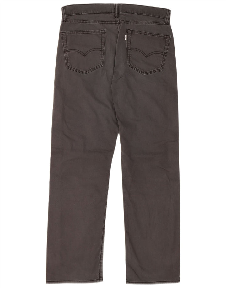 LEVI'S Mens Straight Casual Trousers W34 L32 Grey Cotton
