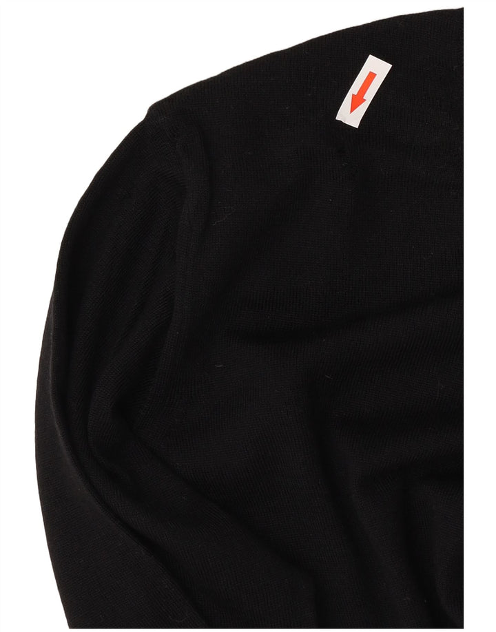 Zara Mens Crew Neck Jumper Sweater Small Black Wool