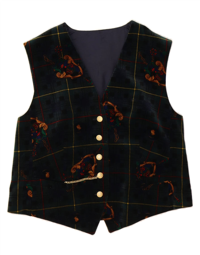 BASLER Mens Waistcoat UK 18 XL Green Paisley Cotton Vintage Basler and Second-Hand Basler from Messina Hembry 