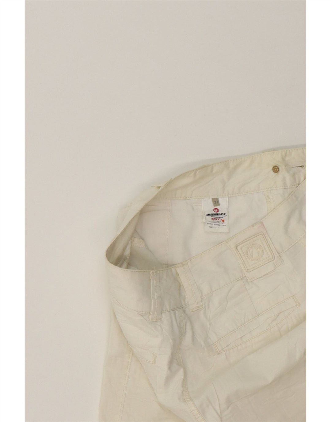 MURPHY & NYE Womens Mini Skirt W27 Small  White Cotton Vintage Murphy & Nye and Second-Hand Murphy & Nye from Messina Hembry 