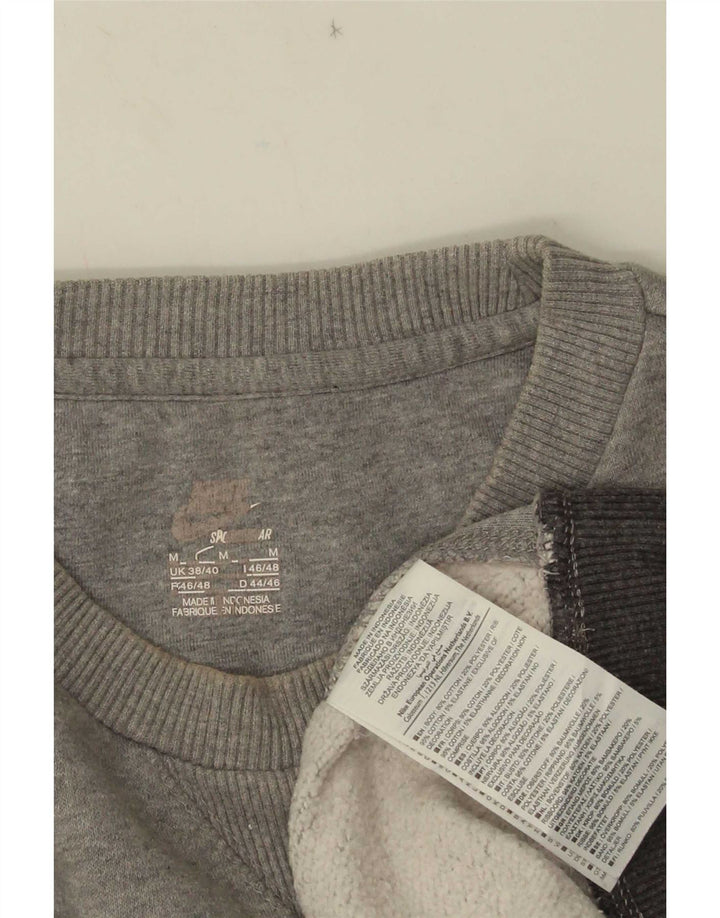 Nike Mens Sweatshirt Jumper UK 38/40 Medium Grey Flecked Cotton