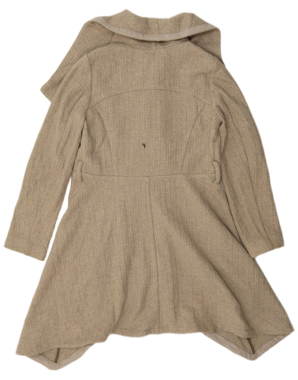 Oasis Womens Oversized Open Overcoat UK 10 Small Beige Wool