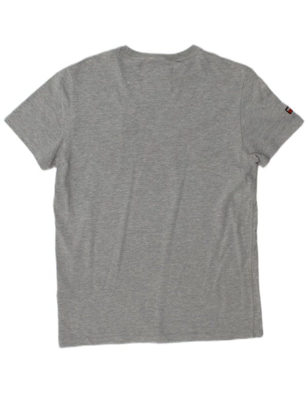 SUPERDRY Mens Graphic T-Shirt Top Medium Grey Cotton